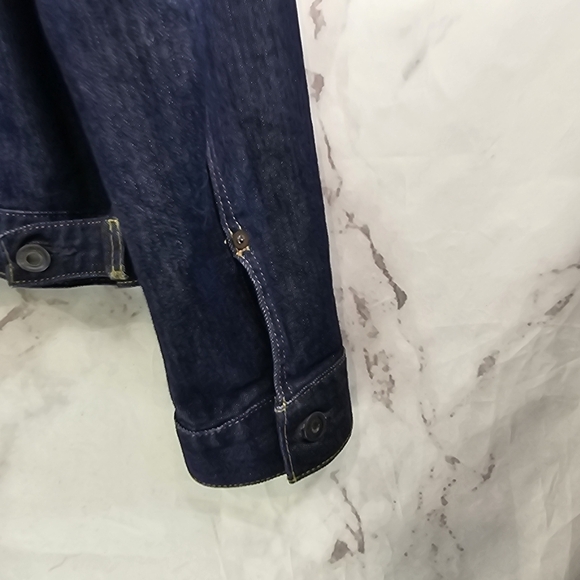 Bonobos Denim Jacket Mens Size Large Dark Wash The Jean Trucker Indigo - Picture 12 of 13